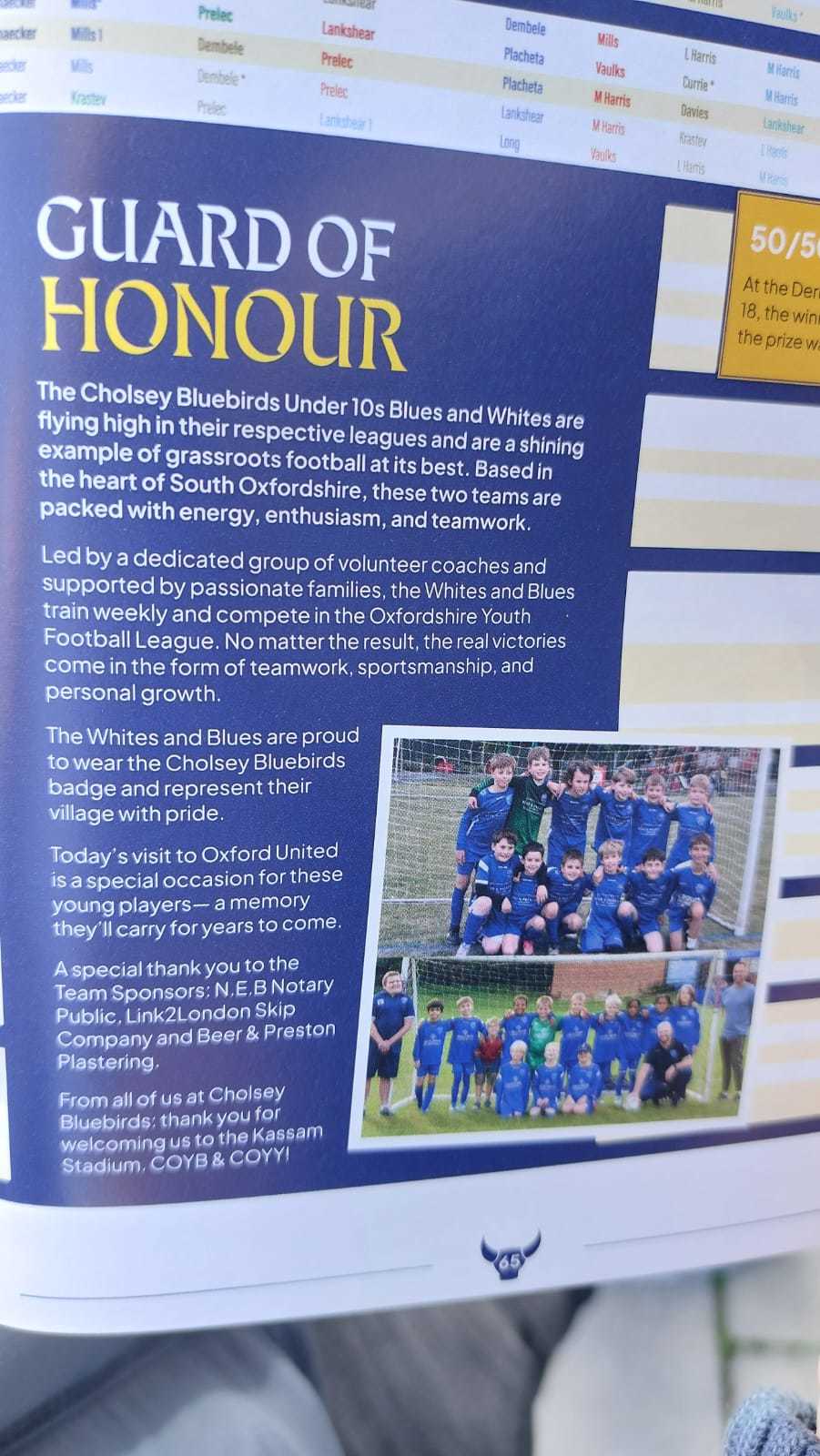 OUFC programme
